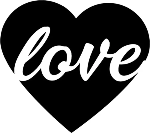 Kalp İçinde Love - Araç, Oto, Laptop, Duvar Uyumlu Sticker 40*36 Cm