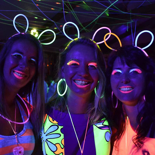 Karanlıkta Parlayan (Fosforlu/Neon) Glow Stick Taç (12 Adet) - Karışık Renk