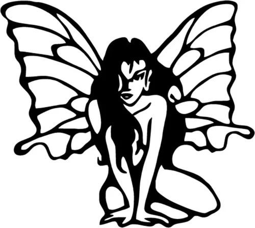 Kanatlı Peri - Araç, Oto, Laptop, Duvar Uyumlu Sticker 30*27 Cm