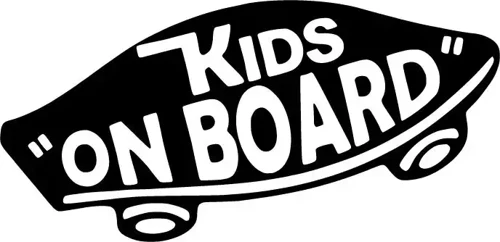 Kids On Board Kaykay - Araç, Oto, Laptop, Duvar Uyumlu Sticker 30*15 Cm