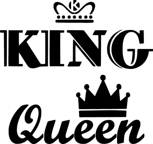 King Queen Seti - Araç, Oto, Laptop, Duvar Uyumlu Sticker 15*15 Cm