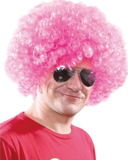 Kıvırcık (Afro) Bonus Peruk - Açık Pembe