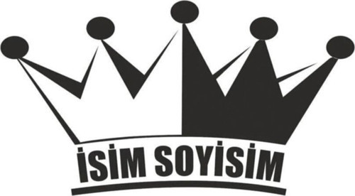 Kral Tacı Isim Soyisim Oto Motor Laptop Duvar Folyo Sticker 15 x 7