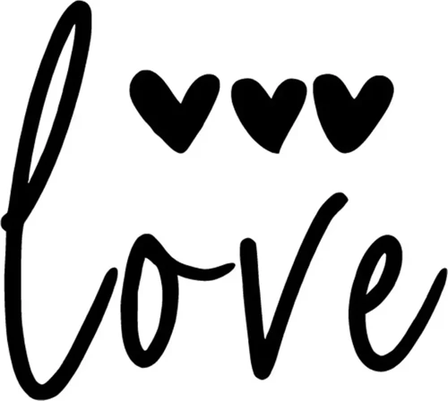 Love ve Kalpler - Araç, Oto, Laptop, Duvar Uyumlu Sticker 40*36 Cm