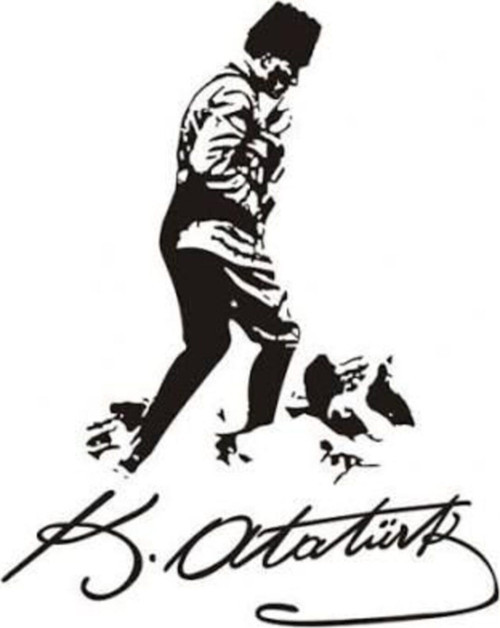 Mustafa Kemal Atatürk Oto Motor Laptop Duvar Folyo Sticker 25 x 30