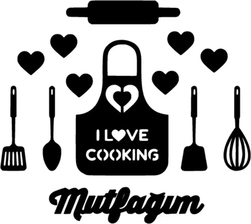 Mutfağımı Seviyorum - Araç, Oto, Laptop, Duvar Uyumlu Sticker 20*18 Cm