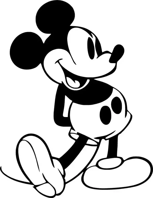 Mickey Ayakta - Araç, Oto, Laptop, Duvar Uyumlu Sticker 25*32 Cm