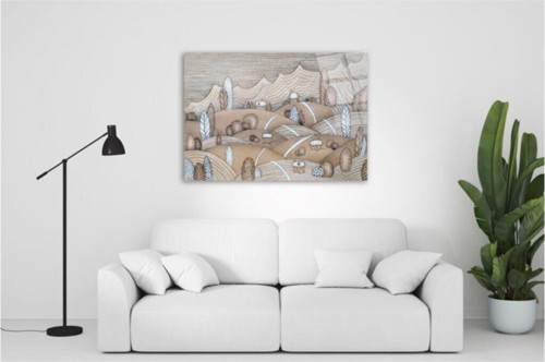 Koy Manzarası Cam Tablo 50x70 Cm