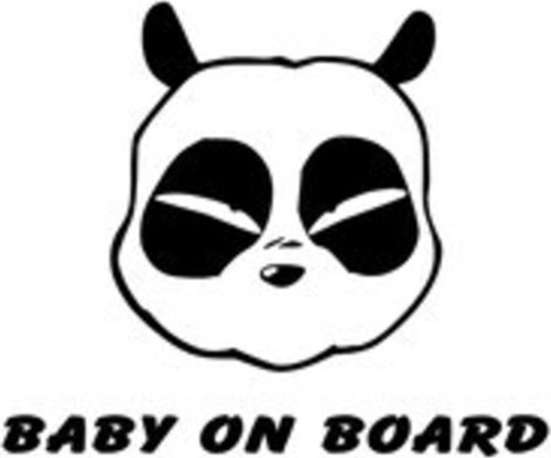 Panda Kafası Bebek On Board Oto Motor Laptop Duvar Folyo Sticker 40 x 32