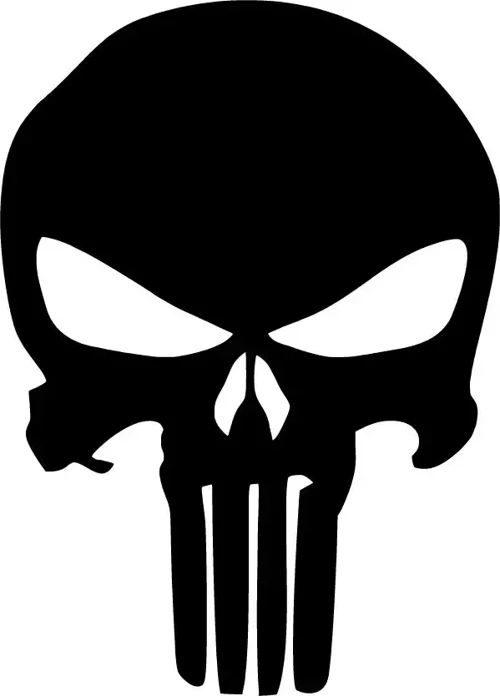 Punisher Kafa - Araç, Oto, Laptop, Duvar Uyumlu Sticker 20*28 Cm