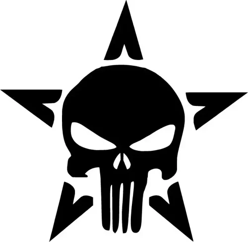 Punisher US Army - Araç, Oto, Laptop, Duvar Uyumlu Sticker 10*10 Cm