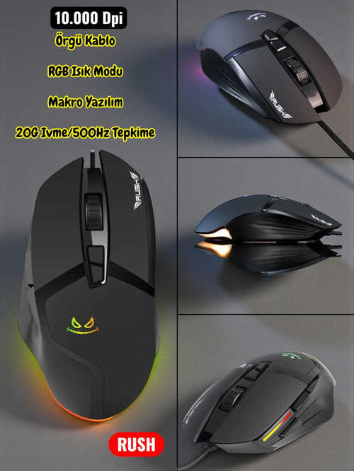 Poıson RM82 10000 Dpı RGB 7d Gaminf Oyuncu Mouse