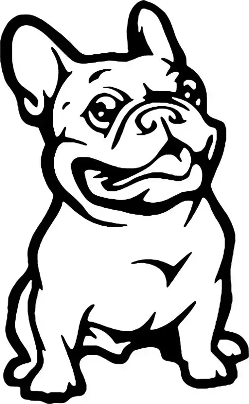 Sevimli Bulldog - Araç, Oto, Laptop, Duvar Uyumlu Sticker 30*48 Cm