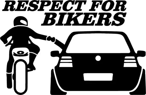 Respect For Bikers - Araç, Oto, Laptop, Duvar Uyumlu Sticker 30*21 Cm