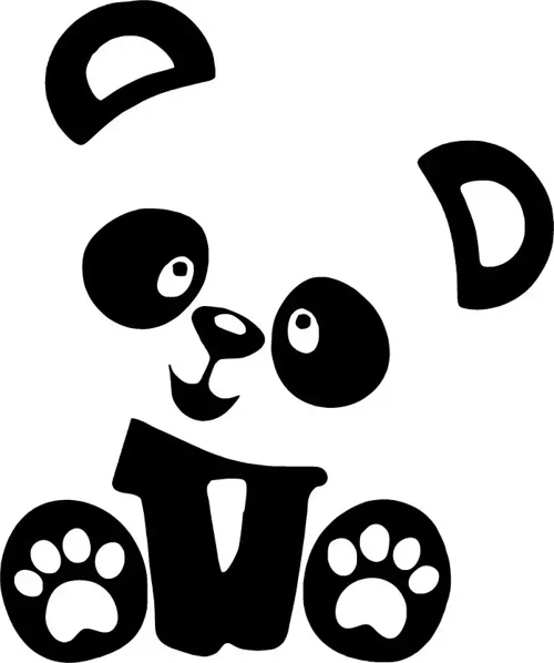 Sevimli Panda - Araç, Oto, Laptop, Duvar Uyumlu Sticker 40*48 Cm