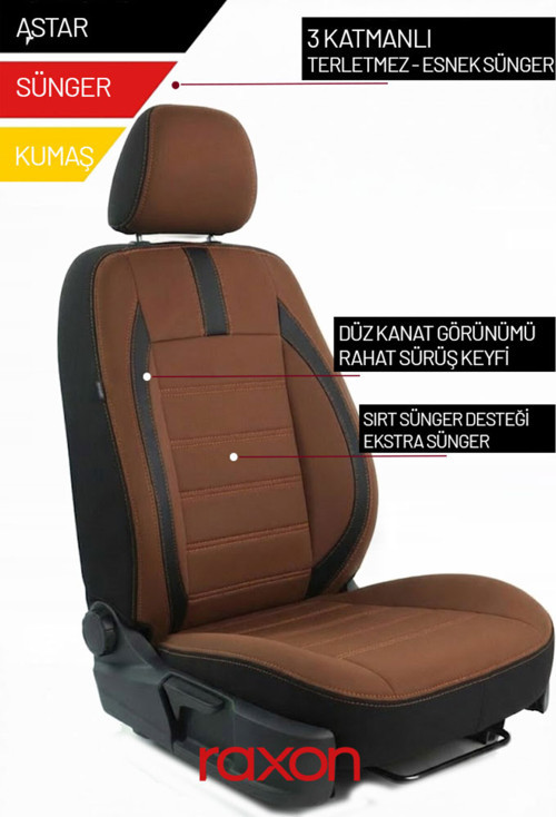 Alfa Romeo Stelvio Neptune Series 2+1 Uyumlu Tay Tüyü Oto Koltuk Kılıfı - Premium Şık ve Konforlu Tasarım