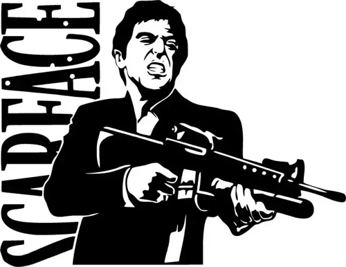 Scarface - Araç, Oto, Laptop, Duvar Uyumlu Sticker 25*20 Cm