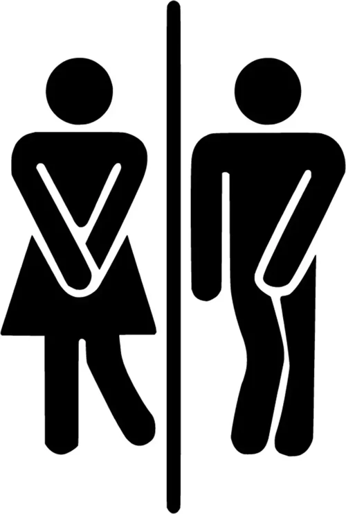 Sıkışmış Bay Bayan wc - Araç, Oto, Laptop, Duvar Uyumlu Sticker 40*60 Cm