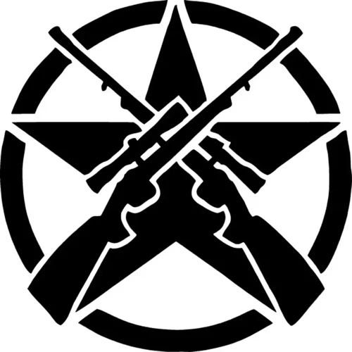 Sniperlar ve Yıldız - Araç, Oto, Laptop, Duvar Uyumlu Sticker 10*10 Cm