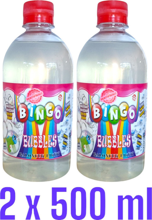2 Adet Bingo Köpük Baloncuk Likiti Yedek Baloncuk Solüsyon 500 Ml Tabanca Köpüğü