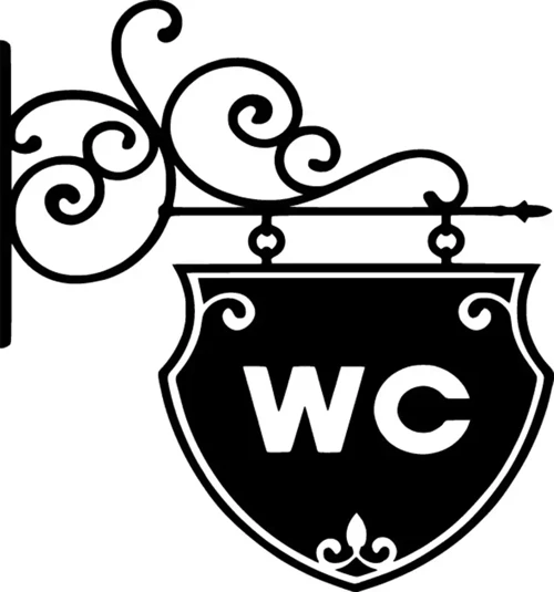 Wc Tabela - Araç, Oto, Laptop, Duvar Uyumlu Sticker 20*22 Cm