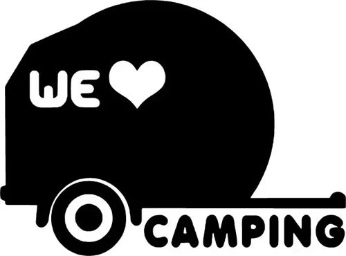 We Love Camping - Araç, Oto, Laptop, Duvar Uyumlu Sticker 25*17 Cm