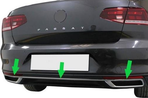 Volkswagen Passat B8.5 SD Difüzör ve Ara Çıta 3 Parça Paslanmaz Çelik 2019 >
