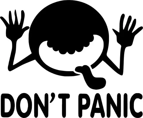Dont Panic - Araç, Oto, Laptop, Duvar Uyumlu Sticker 40*32 Cm