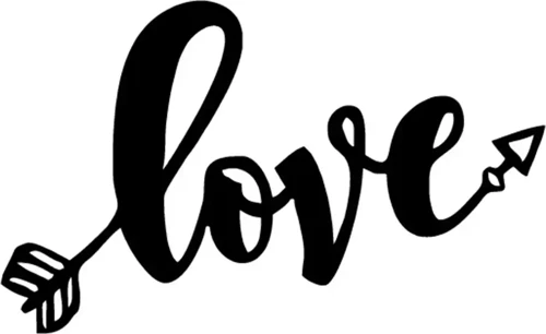 Kalın Love Oku - Araç, Oto, Laptop, Duvar Uyumlu Sticker 15*9 Cm