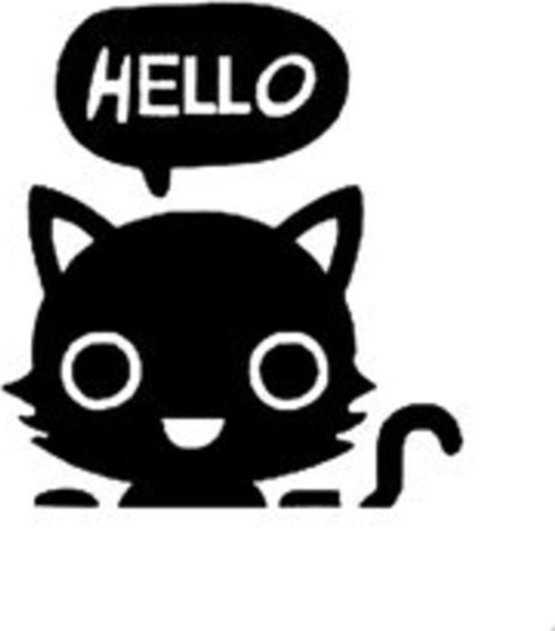Kedi Oto Motor Laptop Duvar Folyo Sticker 20 x 20
