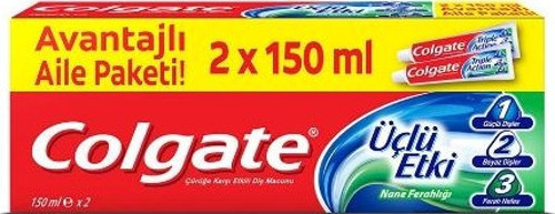 Diş Macunu Üçlü Etki 2x125 ml. Avantajlı Aile (12'li)