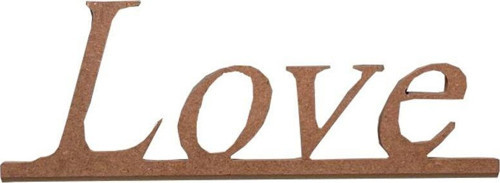 Boyanabilir ''love'' Dekoratif Duvar Kapı Süsü 9x25