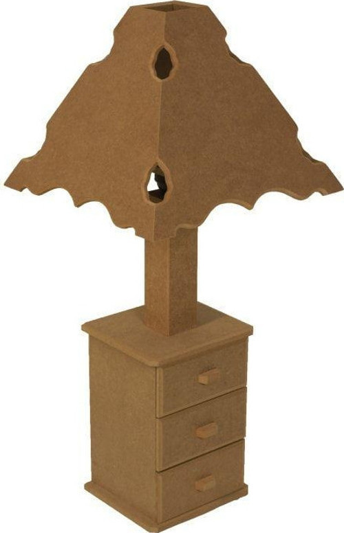Boyanabilir Boyanabilir 3 Çekmeceli Abajur 28x28x60