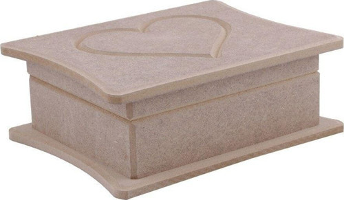 Boyanabilir Üstü Kalp Motifli Kutu 22x17x8