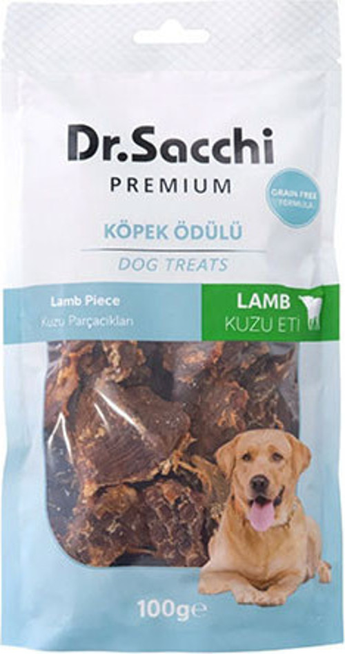 Dr.Sacchi Premium Kuzu Parçacıklı Tahılsız Köpek Ödülü 100 Gr