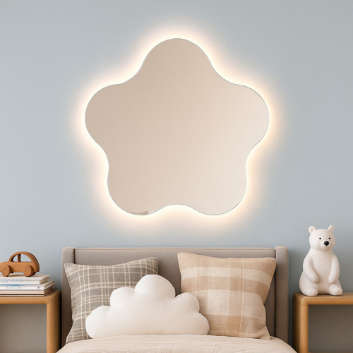 Led Işıklı Yıldız Formlu Dekoratif Ayna – Çocuk Odası Dekoru