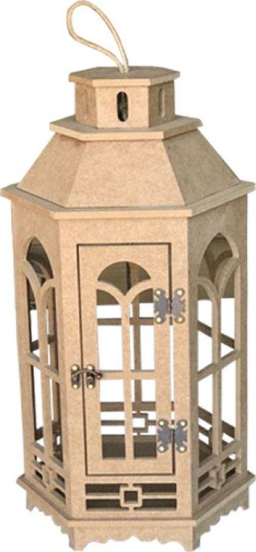 Dekoratif Boyanabilir Fener Mumluk 25x25x52