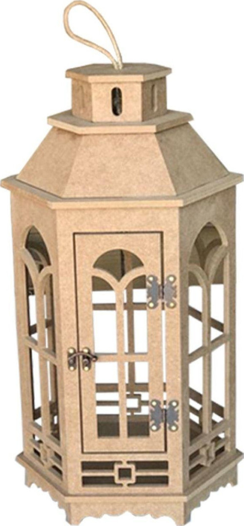 Dekoratif Boyanabilir Fener Mumluk 25x25x57