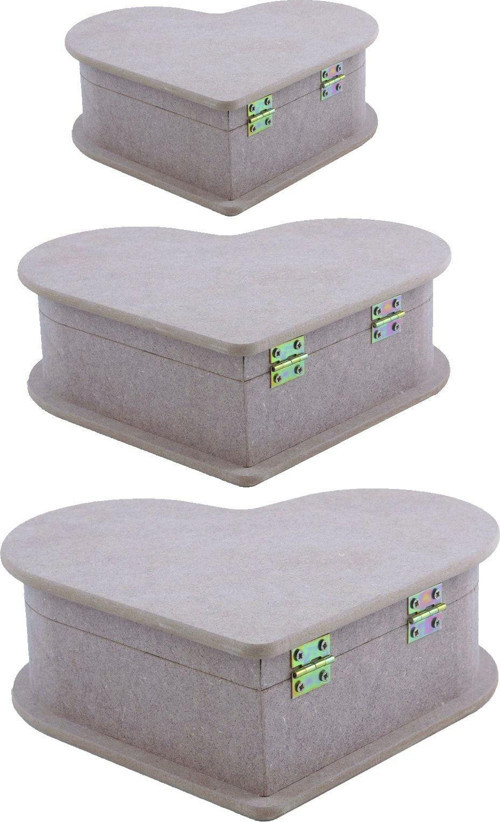 Boyanabilir Kalp Kutu 3'lü Set