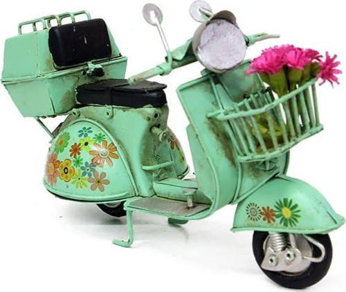 Dekoratif Metal Scooter Sepetli