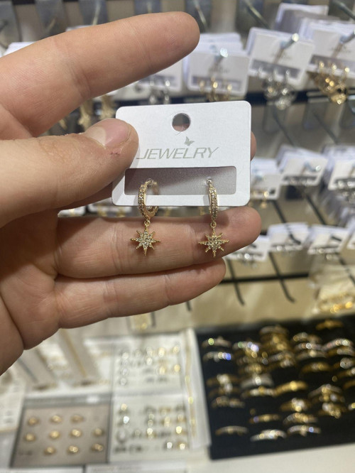 Kadın Altın Kaplama Zirkon Taşlı Küpe