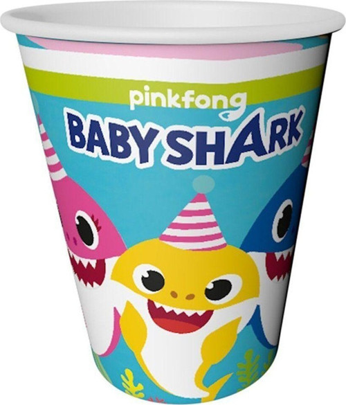 Baby Shark Parti Zamanı Karton Bardak 220/240 (8 Li Paket)