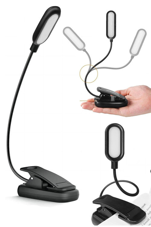 Led Klipsli Mini Kitap Okuma Lambası Mandallı Pille Çalışan Işık Masa Lambası Kitap Okuma Işığı Dik