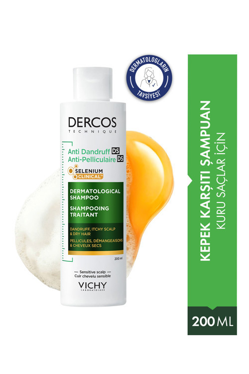 Dercos Kuru Saçlar Için Kepek Karşıtı Saç Bakım Şampuanı 200 ml