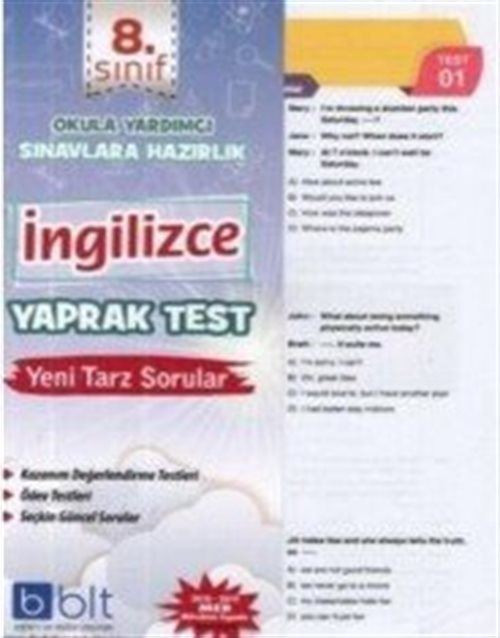 8. Sınıf İngilizce Yaprak Test