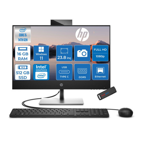 Proone 440 G9 Intel® Core™ I5-14500T 4,8ghz 16GB Ddr5 512GB SSD Amd Intel® UHD Grafik Kartı 770 23.8" Fhd (1920 x 1080), IPS WIN11HOME All-In-One Bilgisayar C9YL1ATH02+ZETTAÇANTA