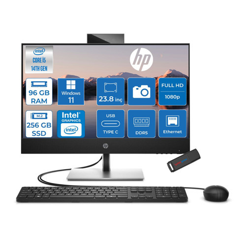 Proone 440 G9 Intel® Core™ I5-14500T 4,8ghz 96GB Ddr5 256GB SSD Amd Intel® UHD Grafik Kartı 770 23.8" Fhd (1920 x 1080), IPS WIN11HOME All-In-One Bilgisayar C9YL1ATH31+ZETTAÇANTA