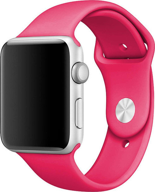Apple Watch 42mm Silikon Kordon Koyu Pembe