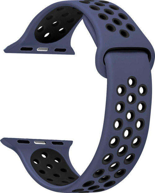 Apple Watch Series 5 40mm Rainbow Sport Band Kordon Lacivert Siyah