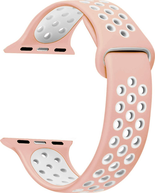 Apple Watch Series 5 40mm Rainbow Sport Band Kordon Pembe Beyaz